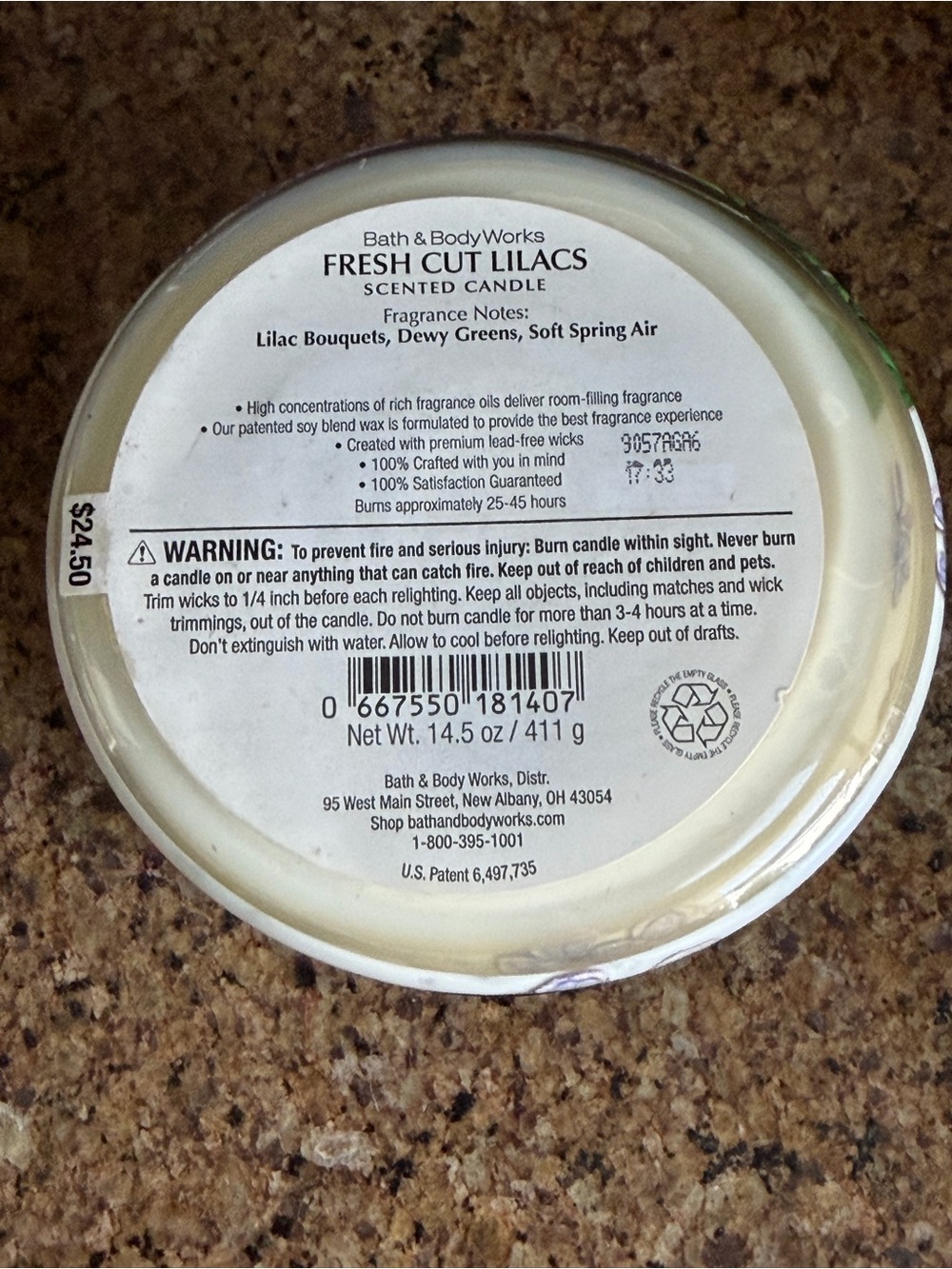 Bath & Body Works Fresh Cut Lilacs 3-Wick Candle - Picture 5 of 5